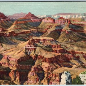 1938 Grand Canyon, AZ Moran Point Lollesgard Linen Postcard NICE Teich C.T. A209