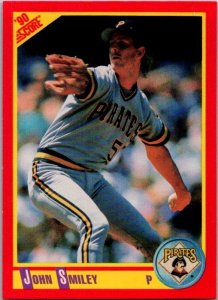 1990 Score Baseball Card John Smiley Pittsburgh Pirates sk2581