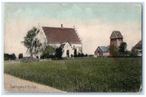 1908 View of Church and Near Buildings Søllested Denmark Posted Antique Postcard