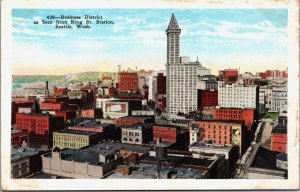 Business District King St. Station Seattle Washington Vintage Postcard C176