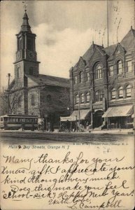 Orange New Jersey NJ Main Street Trolley Streetcar c1910 Vintage Postcard