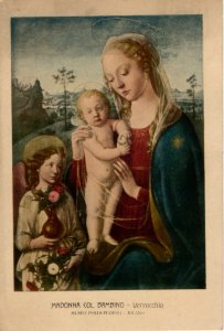 Italy 1909 Madonna Col Bambino Verrocchio Museo Poldi-Pezzoli Milano Postcard