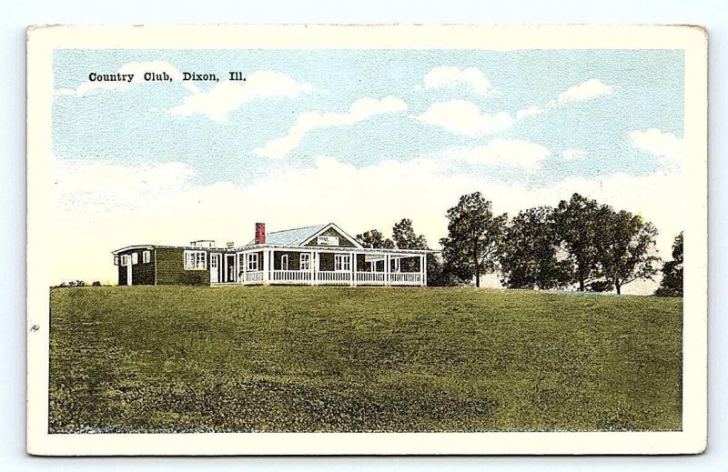 DIXON, IL Illinois ~ Golfing ~ View of COUNTRY CLUB   c1920s  Postcard