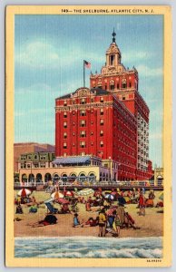 The Shelburne Atlantic City New Jersey NJ Bathing Beach & Boardwalk Postcard