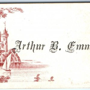 c1880s Engraved Castle Name Calling Trade Card Arthur Emmett Visiting Fort C1