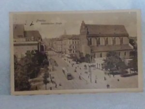 Germany Breslau Wroclaw Poland Schweidnitzer Strasse tram streetcar postcard