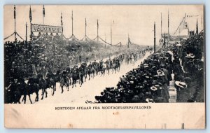 Denmark Postcard The Cortege Departs from the Reception Pavilion c1920's