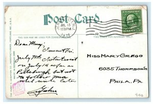 1911 Pennsylvania R.R Railroad Depot And Ferry Jersey City NJ Antique Postcard 