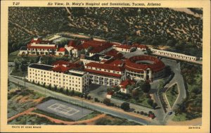 Tucson AZ St. Mary's Hospital & Sanatarium Linen Postcard