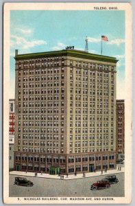Toledo Ohio 1920s Postcard Nicholas Building