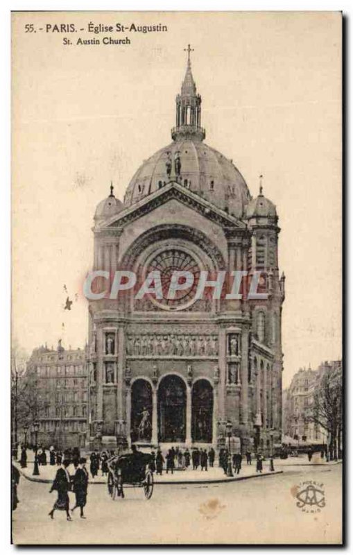 Old Postcard Paris St Augustine Church