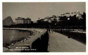 Brazil Rio De Janeiro Trecho Da Praca Paris Vintage RPPC 08.51