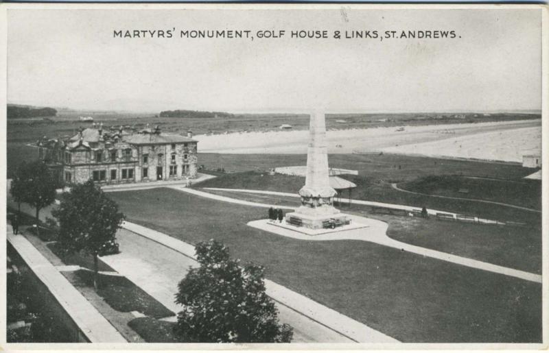 Martyrs Monument Golf House & Links Course St. Andrews Scotland UK Postcard E11