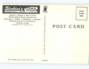 Unused Pre-1980 STECKINO LOUNGE RESTAURANT Lewiston Maine ME hs4786@