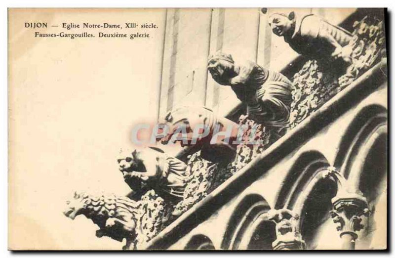 Old Postcard Gargoyle Dijon Eglise Notre Dame False gargouiilles Second gallery