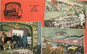 American Food Smorgasbord Steve's Gay 90s Tacoma Washington Postcard  21-3703