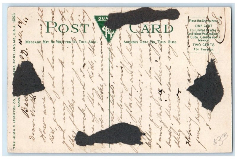 1911 Riverside Park Council Oak Boat Club Sioux City Iowa IA Antique Postcard