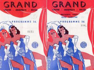 Bolton Quiz Night 1950s Pair Of Theatre Programme s