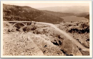 Donner Highway Bridge Lake California CA Real Photo RPPC Postcard