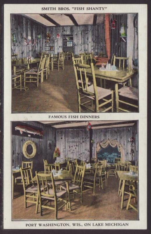 Smith Brothers Fish Shanty,Port Washington,WI Postcard 