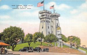 Irish Hills-Lenawee County Michigan~Twin Towers~US 112~1940s Roadside
