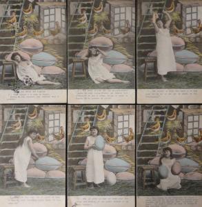 French Set of 6 Postcards LE REVE DE PAQUES I Dream of Easter c1904