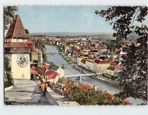 Postcard Blick vom Schlossberg gegen Süden, Graz, Austria