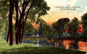 Indiana South Bend Beautiful Scene On The St Joe River 1908