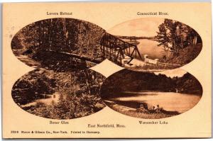 East Northfield Massachusetts Multi View c1938 Vintage Postcard H16