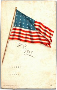 U.S. Flag c1909 Vintage Postcard D49