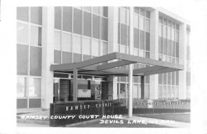 Devils Lake North Dakota Ramsey Court House Real Photo Antique Postcard K82257