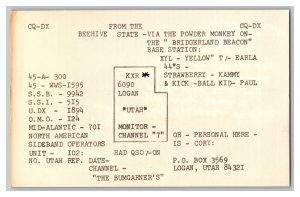 Postcard QSL Radio Card From Logan Utah KXR 6090 