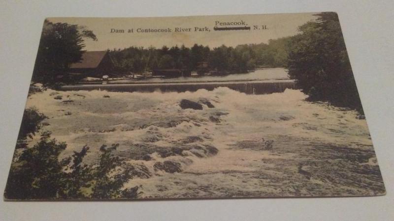 postcard,Penacook,NH,Dam at Contoocook River Park c1910  $15