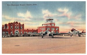 New Municipal Airport Omaha Nebraska Airport Postcard Posted 1945