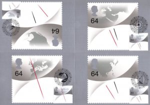 Millenium Clock Timekeeper SET OF 14 PHQ Postcard Postmark & Stamp s
