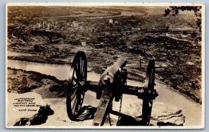 c1940s Confederate Battery Lookout Mtn. Chattanooga TN Cline RPPC Photo Postcard