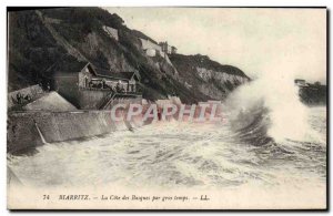 Old Postcard Biarritz La Cote des Basques For Big Time