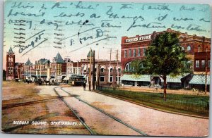 Postcard SC Spartanburg Morgan Square Rotograph