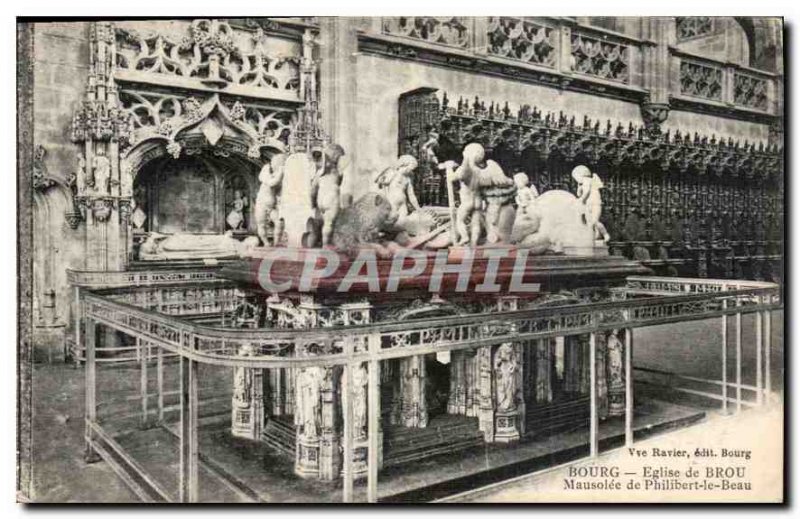 Old Postcard Bourg Brou Church Mausoleum of Philibert le Beau