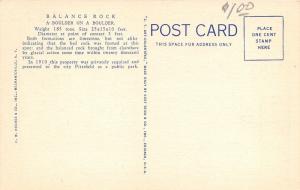 Pittsfield Massachusetts~Balance Rock~Writting & Signs on Rock~1934 Postcard