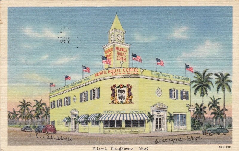 Florida Miami Mayflower Shop Restaurant Maxwell House Coffee 1950 Curteich s4277