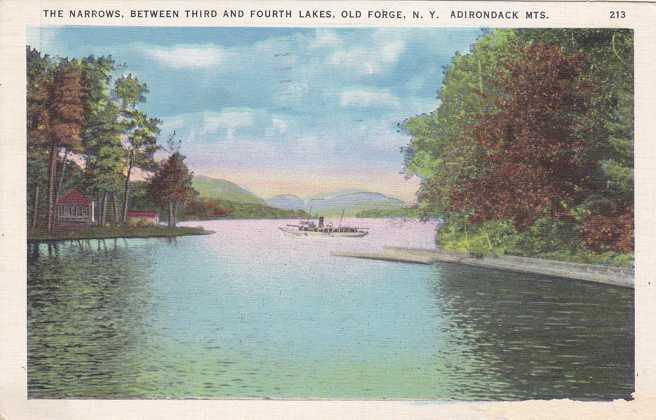 The Narrows near Old Forge, Adirondacks, New York - pm 1938 - WB