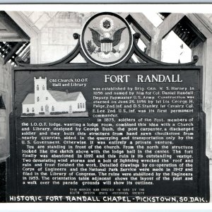 c1950s Pickstown, SD RPPC Fort Randall Dam Chapel IOOF Church Plaque A168