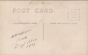 Waterloo Iowa IA Fire Hall 1899 Marking On Rear RPPC Real Photo Postcard E20 