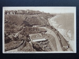 East Sussex Eastbourne WEST PARADE & HOLYWELL TEA CHALET c1930s Postcard by S&E