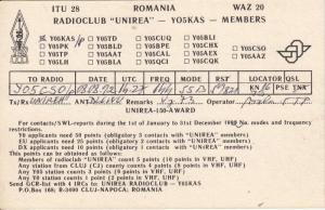 Radio Club UNIREA Cluj Napoca enterprise textile machines Romania industry QSL