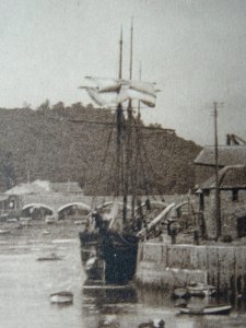 Cornwall LOOE Quayside & Sailing Ship c1933 Postcard by Judges