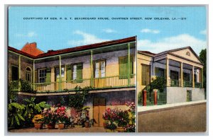 Postcard LA Courtyard Gen. P.G.T. Beauregard House Chartres Street New Orleans 