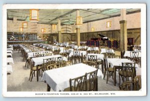 Milwaukee Wisconsin WI Postcard Budar Fountain Tavern Interior View 1952 Vintage