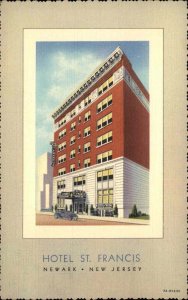Newark New Jersey NJ Hotel St Francis Linen Vintage Postcard